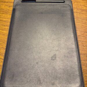 Navy Blue authentic Apple  iPad Pro 12.9 inch leather sleeve w/ pencil slot